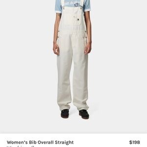 Carhartt WIP Cream Denim Overalls Relaxed Fit Small
